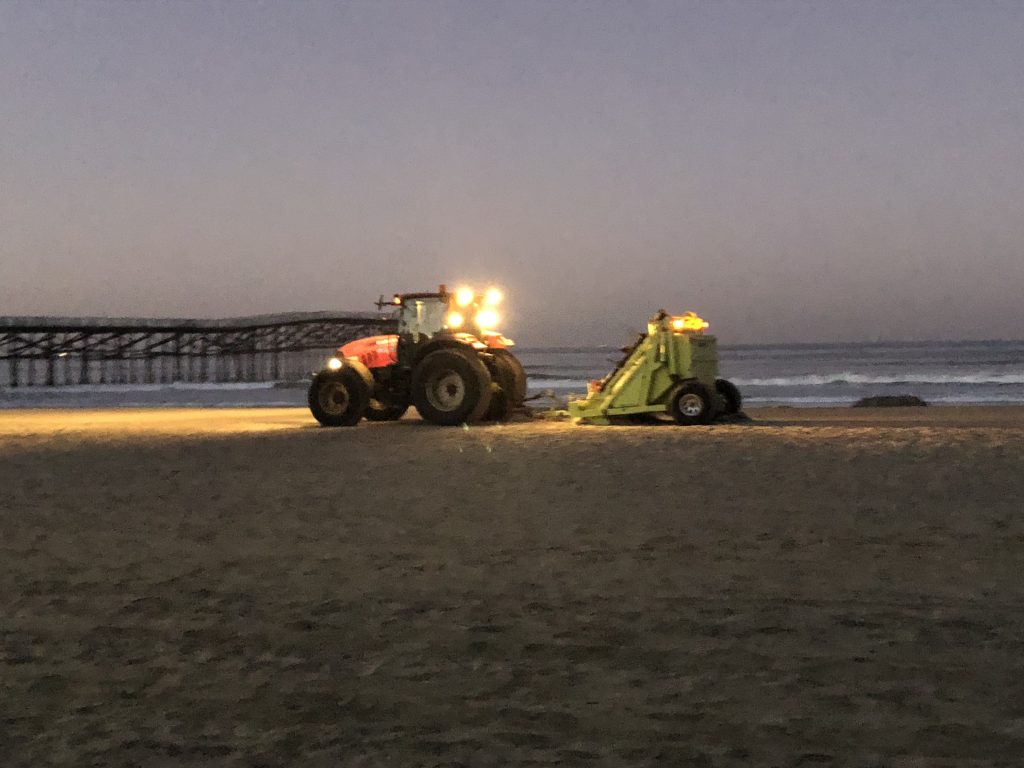 The Surf Rake and my footprints in the sand. – Dr. Plastic Picker